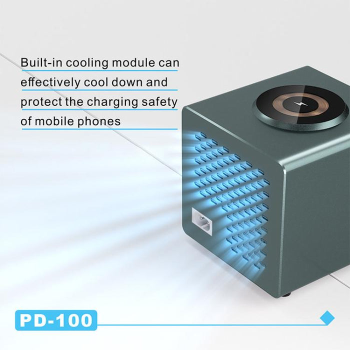 Cargador rápido inteligente multipuerto Mijing PD100 de 100 W compatible con carga rápida QC/PD y carga inalámbrica de 15 W., EU Plug, US Plug