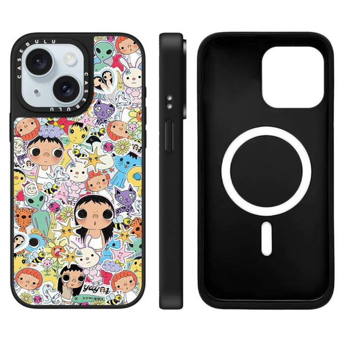 Funda magnética para teléfono con diseño de espejo de la serie YUY, For iPhone 16 Pro Max, For iPhone 16 Pro, For iPhone 16 Plus, For iPhone 16, For iPhone 15 Pro Max, For iPhone 15 Pro, For iPhone 15 Plus, For iPhone 15