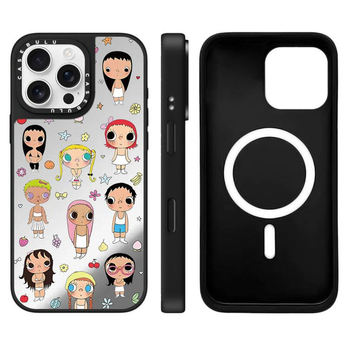 Funda magnética para teléfono con diseño de espejo de la serie YUY, For iPhone 16 Pro Max, For iPhone 16 Pro, For iPhone 16 Plus, For iPhone 16, For iPhone 15 Pro Max, For iPhone 15 Pro, For iPhone 15 Plus, For iPhone 15