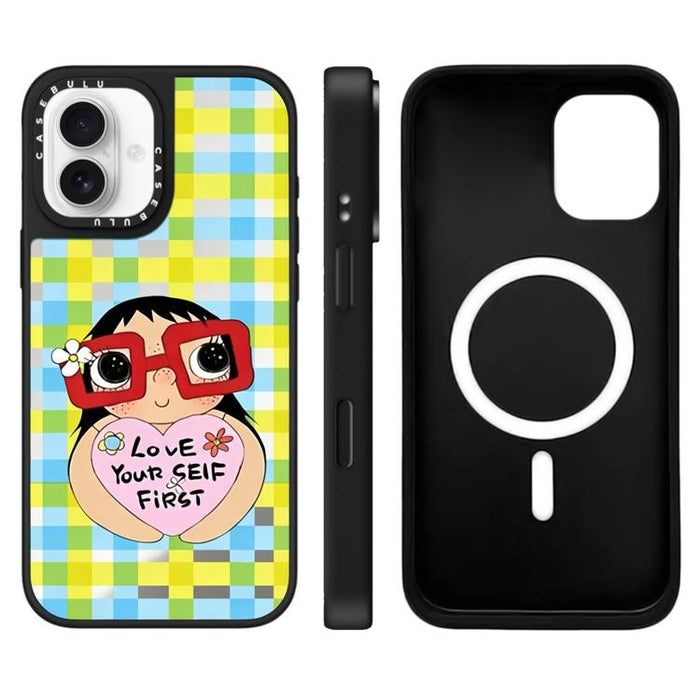 Funda magnética para teléfono con diseño de espejo de la serie YUY, For iPhone 16 Pro Max, For iPhone 16 Pro, For iPhone 16 Plus, For iPhone 16, For iPhone 15 Pro Max, For iPhone 15 Pro, For iPhone 15 Plus, For iPhone 15
