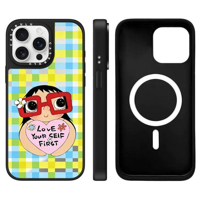 Funda magnética para teléfono con diseño de espejo de la serie YUY, For iPhone 16 Pro Max, For iPhone 16 Pro, For iPhone 16 Plus, For iPhone 16, For iPhone 15 Pro Max, For iPhone 15 Pro, For iPhone 15 Plus, For iPhone 15