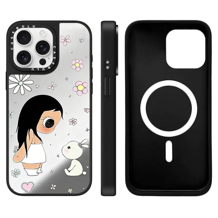 Funda magnética para teléfono con diseño de espejo de la serie YUY, For iPhone 16 Pro Max, For iPhone 16 Pro, For iPhone 16 Plus, For iPhone 16, For iPhone 15 Pro Max, For iPhone 15 Pro, For iPhone 15 Plus, For iPhone 15