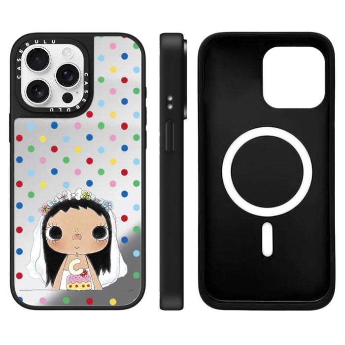 Funda magnética para teléfono con diseño de espejo de la serie YUY, For iPhone 16 Pro Max, For iPhone 16 Pro, For iPhone 16 Plus, For iPhone 16, For iPhone 15 Pro Max, For iPhone 15 Pro, For iPhone 15 Plus, For iPhone 15