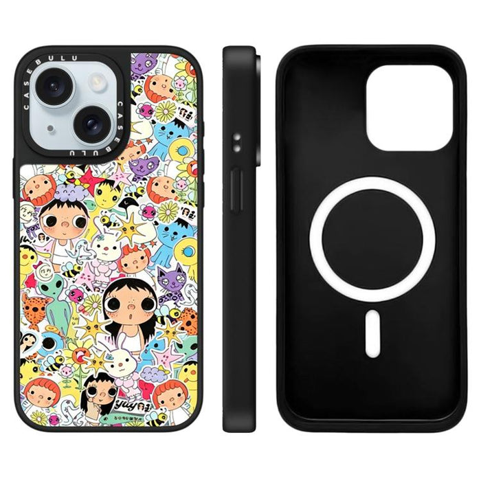 Funda magnética para teléfono con diseño de espejo de la serie YUY, For iPhone 16 Pro Max, For iPhone 16 Pro, For iPhone 16 Plus, For iPhone 16, For iPhone 15 Pro Max, For iPhone 15 Pro, For iPhone 15 Plus, For iPhone 15