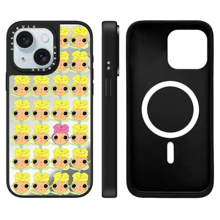 Funda magnética para teléfono con diseño de espejo de la serie YUY, For iPhone 16 Pro Max, For iPhone 16 Pro, For iPhone 16 Plus, For iPhone 16, For iPhone 15 Pro Max, For iPhone 15 Pro, For iPhone 15 Plus, For iPhone 15