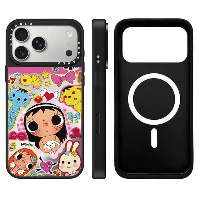 Funda magnética para teléfono con espejo y botón de control de cámara con diseño de la serie YUY, For iPhone 17 Pro Max, For iPhone 17 Pro, For iPhone 17, For iPhone Air