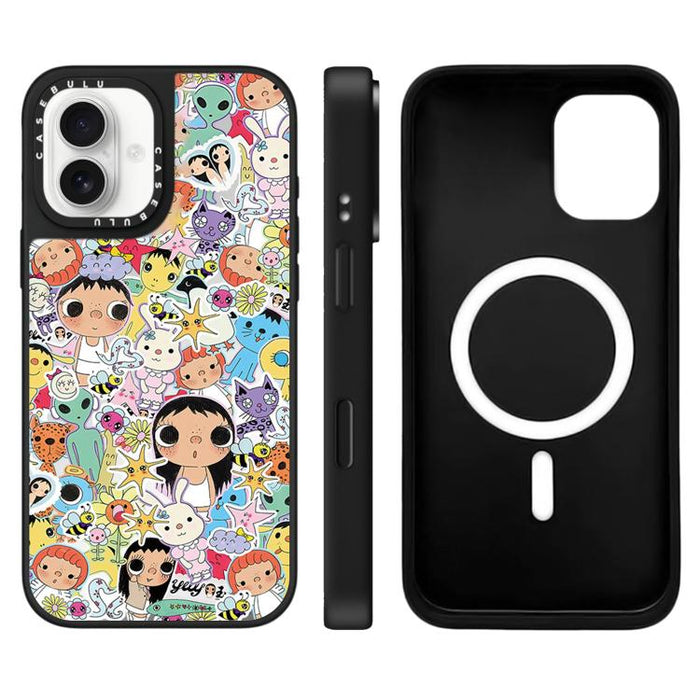 Funda magnética para teléfono con espejo y botón de control de cámara con diseño de la serie YUY, For iPhone 17 Pro Max, For iPhone 17 Pro, For iPhone 17, For iPhone Air