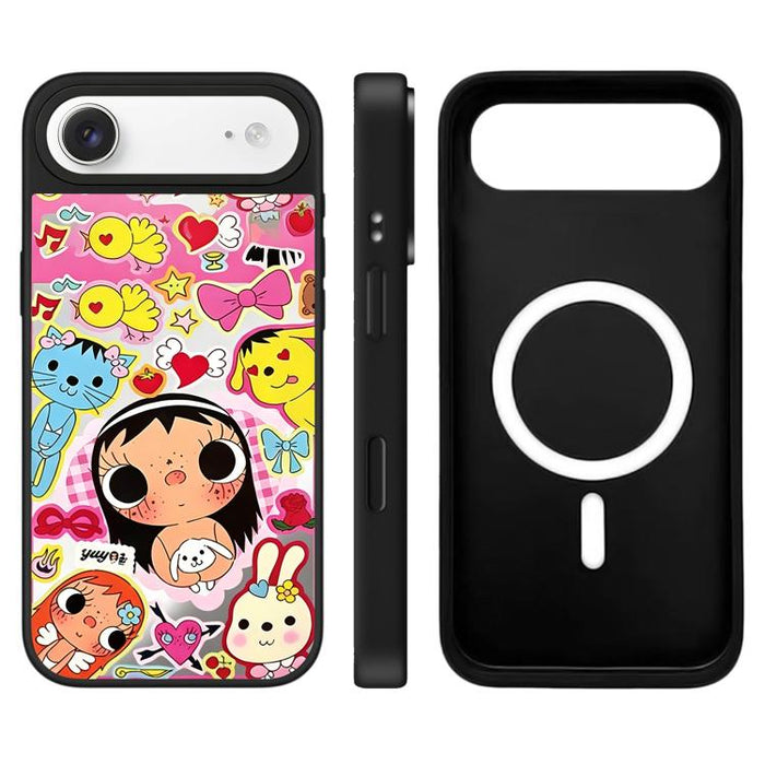 Funda magnética para teléfono con espejo y botón de control de cámara con diseño de la serie YUY, For iPhone 17 Pro Max, For iPhone 17 Pro, For iPhone 17, For iPhone Air