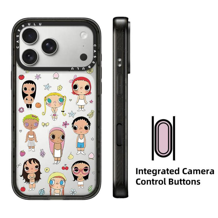 Funda de acrílico transparente para teléfono con botón de control de cámara y diseño de la serie YUY, For iPhone 17 Pro Max, For iPhone 17 Pro, For iPhone 17