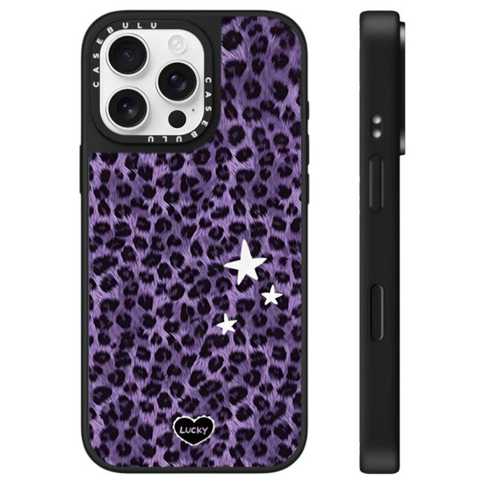 Funda para teléfono con espejo y estampado de leopardo de la serie Stars, For iPhone 16 Pro Max, For iPhone 16 Pro, For iPhone 16 Plus, For iPhone 16, For iPhone 15 Pro Max, For iPhone 15 Pro, For iPhone 15 Plus, For iPhone 15