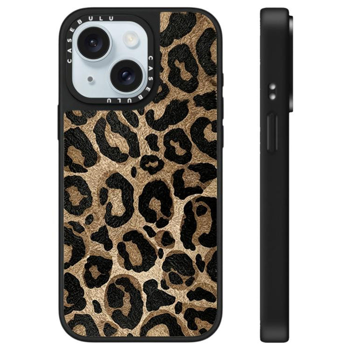 Funda para teléfono con espejo y estampado de leopardo de la serie Stars, For iPhone 16 Pro Max, For iPhone 16 Pro, For iPhone 16 Plus, For iPhone 16, For iPhone 15 Pro Max, For iPhone 15 Pro, For iPhone 15 Plus, For iPhone 15