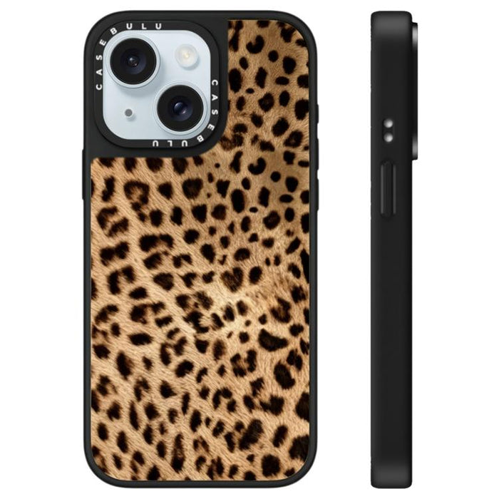 Funda para teléfono con espejo y estampado de leopardo de la serie Stars, For iPhone 16 Pro Max, For iPhone 16 Pro, For iPhone 16 Plus, For iPhone 16, For iPhone 15 Pro Max, For iPhone 15 Pro, For iPhone 15 Plus, For iPhone 15