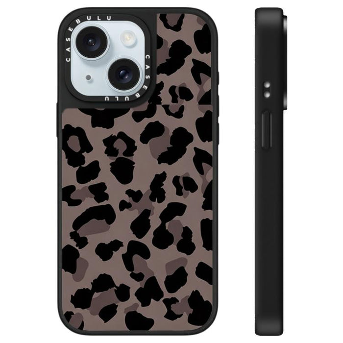 Funda para teléfono con espejo y estampado de leopardo de la serie Stars, For iPhone 16 Pro Max, For iPhone 16 Pro, For iPhone 16 Plus, For iPhone 16, For iPhone 15 Pro Max, For iPhone 15 Pro, For iPhone 15 Plus, For iPhone 15