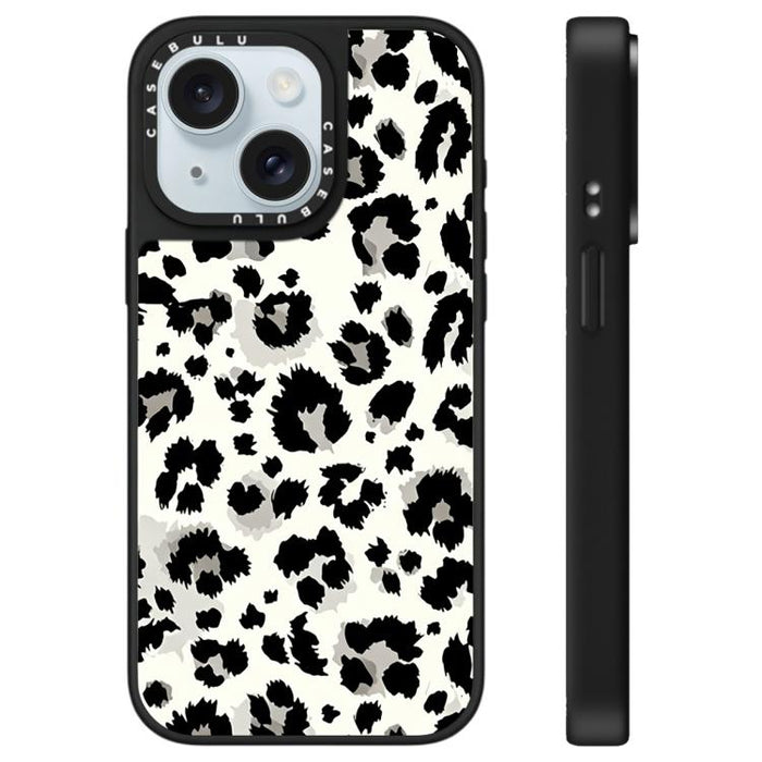 Funda para teléfono con espejo y estampado de leopardo de la serie Stars, For iPhone 16 Pro Max, For iPhone 16 Pro, For iPhone 16 Plus, For iPhone 16, For iPhone 15 Pro Max, For iPhone 15 Pro, For iPhone 15 Plus, For iPhone 15