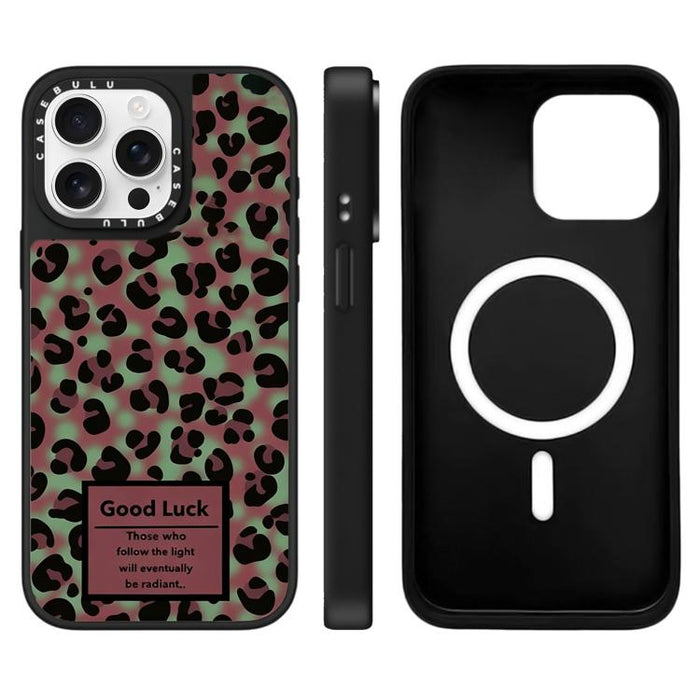 Funda magnética para teléfono con espejo y estampado de leopardo de la serie Stars, For iPhone 16 Pro Max, For iPhone 16 Pro, For iPhone 16 Plus, For iPhone 16, For iPhone 15 Pro Max, For iPhone 15 Pro, For iPhone 15 Plus, For iPhone 15