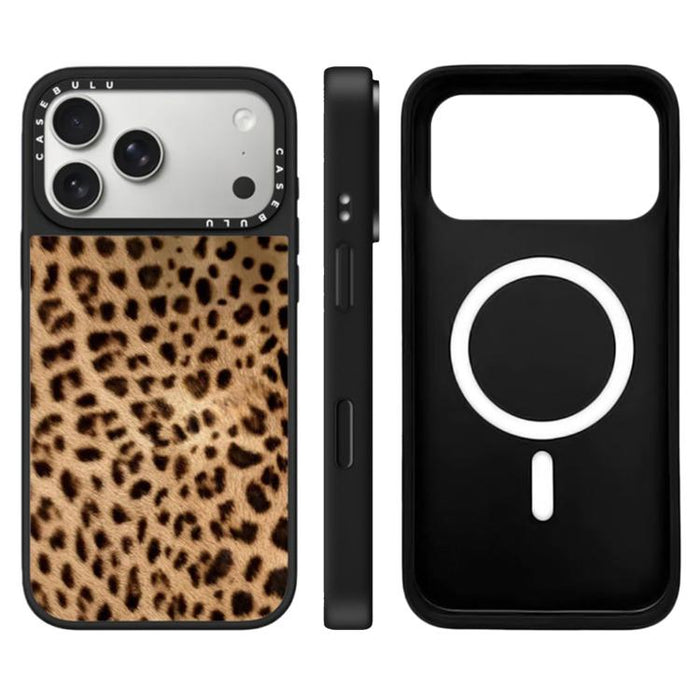 Funda magnética para teléfono con espejo y botón de control de cámara con estampado de leopardo y estrellas, For iPhone 17 Pro Max, For iPhone 17 Pro, For iPhone 17, For iPhone Air