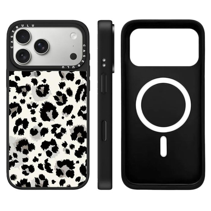 Funda magnética para teléfono con espejo y botón de control de cámara con estampado de leopardo y estrellas, For iPhone 17 Pro Max, For iPhone 17 Pro, For iPhone 17, For iPhone Air