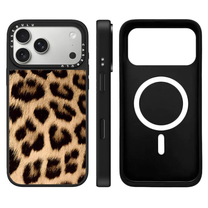 Funda magnética para teléfono con espejo y botón de control de cámara con estampado de leopardo y estrellas, For iPhone 17 Pro Max, For iPhone 17 Pro, For iPhone 17, For iPhone Air