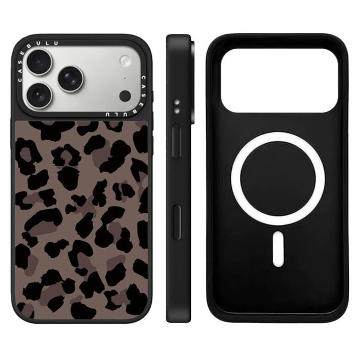 Funda magnética para teléfono con espejo y botón de control de cámara con estampado de leopardo y estrellas, For iPhone 17 Pro Max, For iPhone 17 Pro, For iPhone 17, For iPhone Air