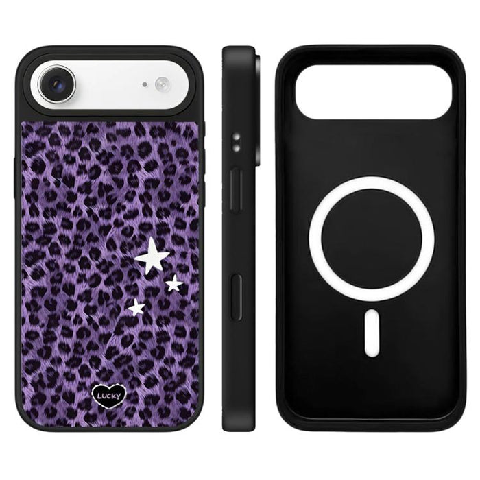 Funda magnética para teléfono con espejo y botón de control de cámara con estampado de leopardo y estrellas, For iPhone 17 Pro Max, For iPhone 17 Pro, For iPhone 17, For iPhone Air