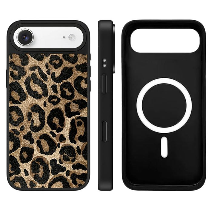 Funda magnética para teléfono con espejo y botón de control de cámara con estampado de leopardo y estrellas, For iPhone 17 Pro Max, For iPhone 17 Pro, For iPhone 17, For iPhone Air