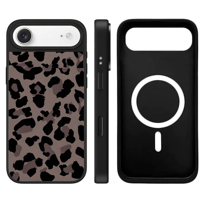 Funda magnética para teléfono con espejo y botón de control de cámara con estampado de leopardo y estrellas, For iPhone 17 Pro Max, For iPhone 17 Pro, For iPhone 17, For iPhone Air