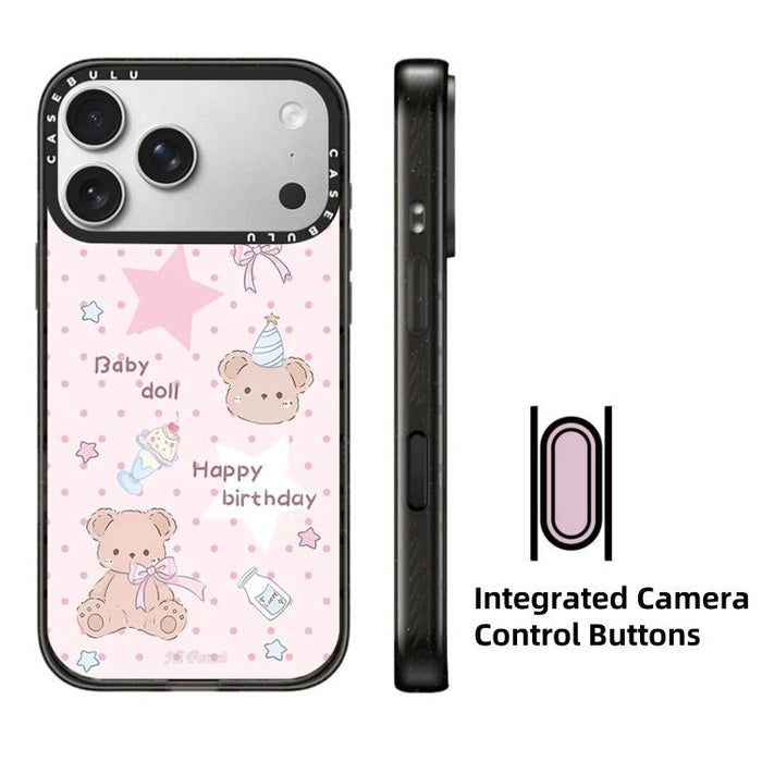 Funda de acrílico transparente para teléfono con botón de control de cámara y patrón de la serie Hi Forest, For iPhone 17 Pro Max, For iPhone 17 Pro, For iPhone 17