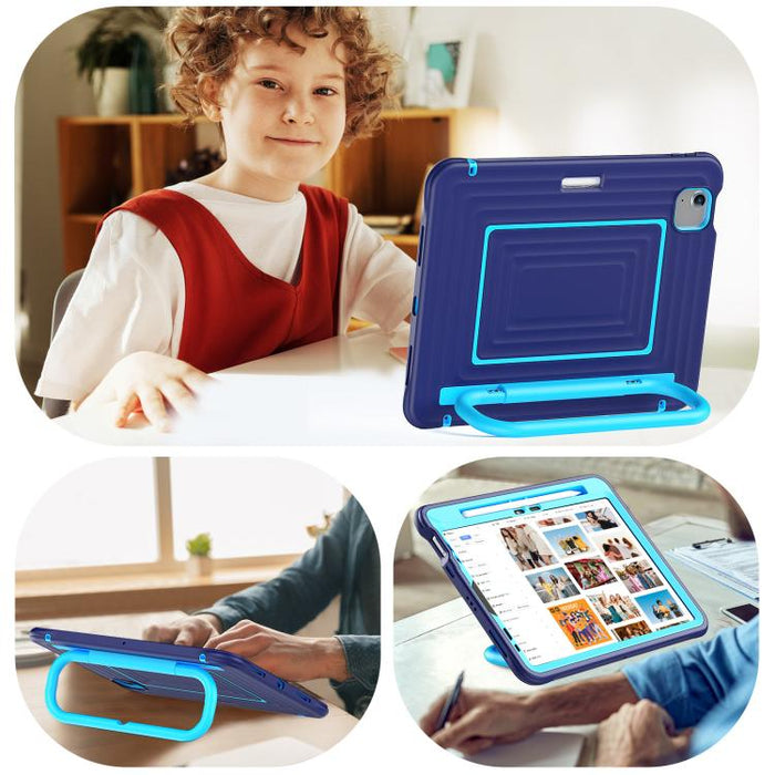 Funda híbrida de silicona con diseño ondulado para tablet y correa para el hombro., For iPad Air 11 2026 / 2025 / 2024, For iPad mini 2024 / mini 6