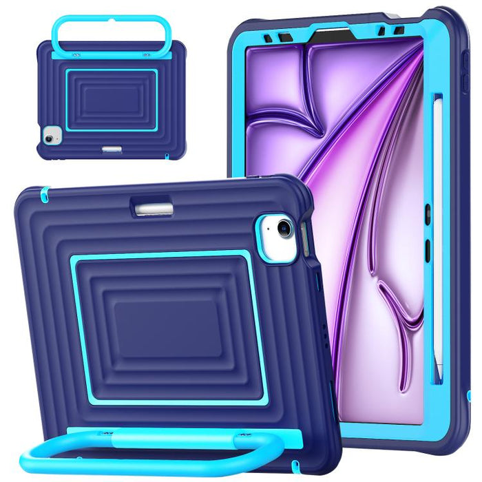 Funda híbrida de silicona con diseño ondulado para tablet y correa para el hombro., For iPad Air 11 2026 / 2025 / 2024, For iPad mini 2024 / mini 6