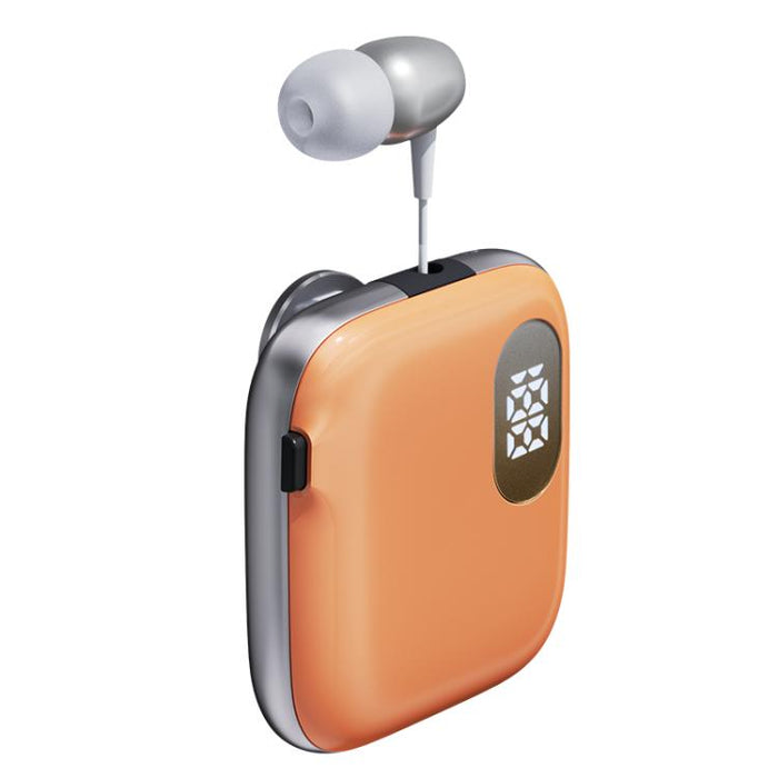 Auriculares Bluetooth de solapa QRSC-K91 AI Edition con pantalla digital LED y cable retráctil de 32 cm.