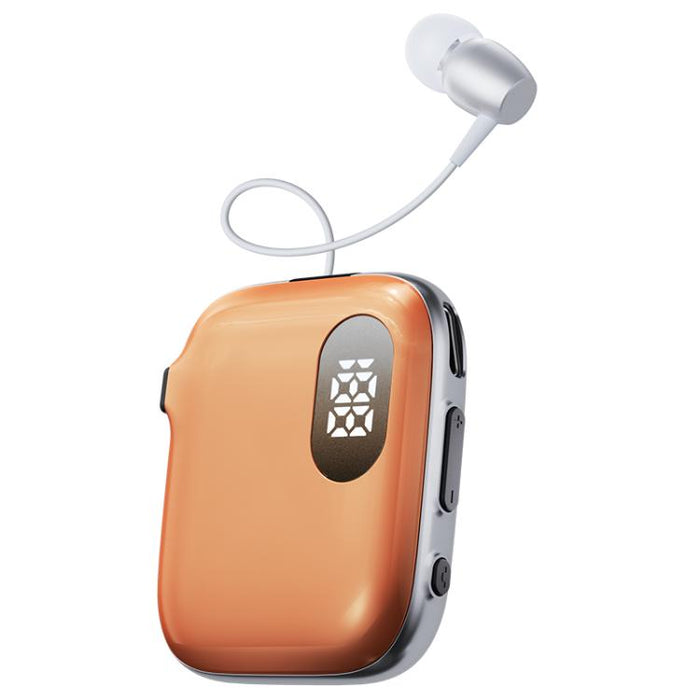 Auriculares Bluetooth de solapa QRSC-K91 AI Edition con pantalla digital LED y cable retráctil de 32 cm.