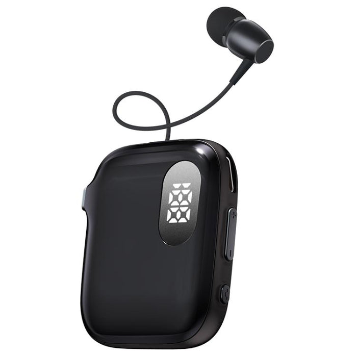 Auriculares Bluetooth de solapa QRSC-K91 AI Edition con pantalla digital LED y cable retráctil de 32 cm.