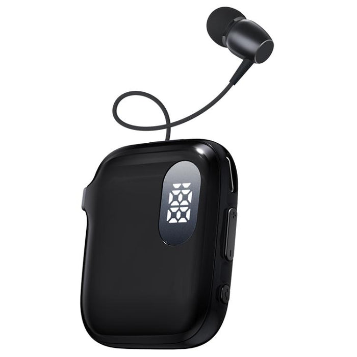 Auriculares Bluetooth de solapa QRSC-K91 AI Edition con pantalla digital LED y cable retráctil de 32 cm.