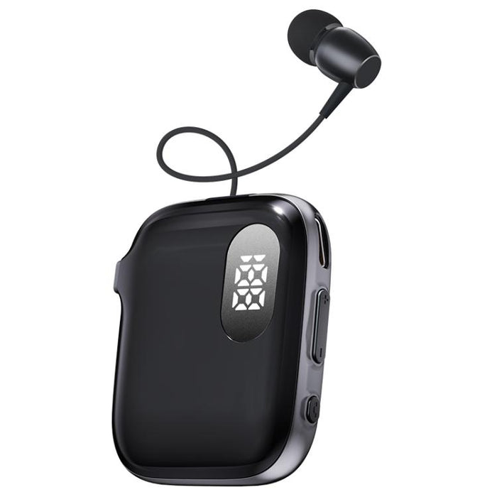 Auriculares Bluetooth de solapa QRSC-K91 AI Edition con pantalla digital LED y cable retráctil de 32 cm.