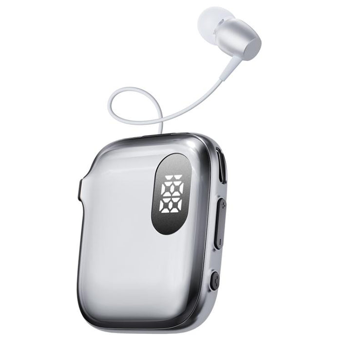Auriculares Bluetooth de solapa QRSC-K91 AI Edition con pantalla digital LED y cable retráctil de 32 cm.