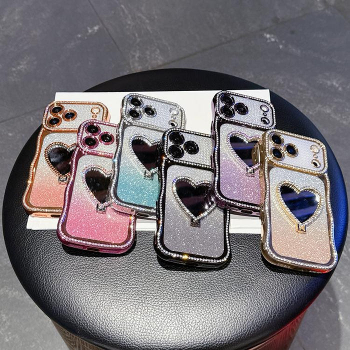 Funda para teléfono de TPU con purpurina y diseño de diamante estrellado, chapada en plata y con espejo de diamantes de imitación., For iPhone 17 Pro Max, For iPhone 17 Pro