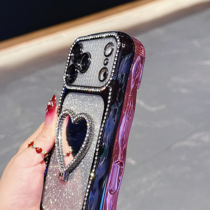 Funda para teléfono de TPU con purpurina y diseño de diamante estrellado, chapada en plata y con espejo de diamantes de imitación., For iPhone 17 Pro Max, For iPhone 17 Pro