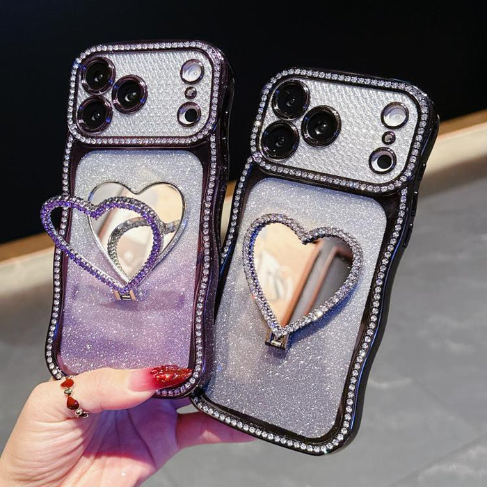 Funda para teléfono de TPU con purpurina y diseño de diamante estrellado, chapada en plata y con espejo de diamantes de imitación., For iPhone 17 Pro Max, For iPhone 17 Pro