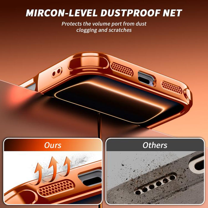 Funda magnética antigolpes con soporte invisible y airbag de cuatro esquinas, chapada en plata de ley Phantom., For iPhone 17 Pro Max, For iPhone 17 Pro, For iPhone 17, For iPhone 16 Pro Max, For iPhone 16 Pro, For iPhone 16