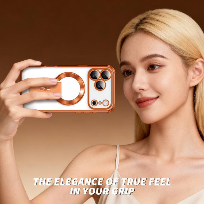 Funda magnética antigolpes con soporte invisible y airbag de cuatro esquinas, chapada en plata de ley Phantom., For iPhone 17 Pro Max, For iPhone 17 Pro, For iPhone 17, For iPhone 16 Pro Max, For iPhone 16 Pro, For iPhone 16