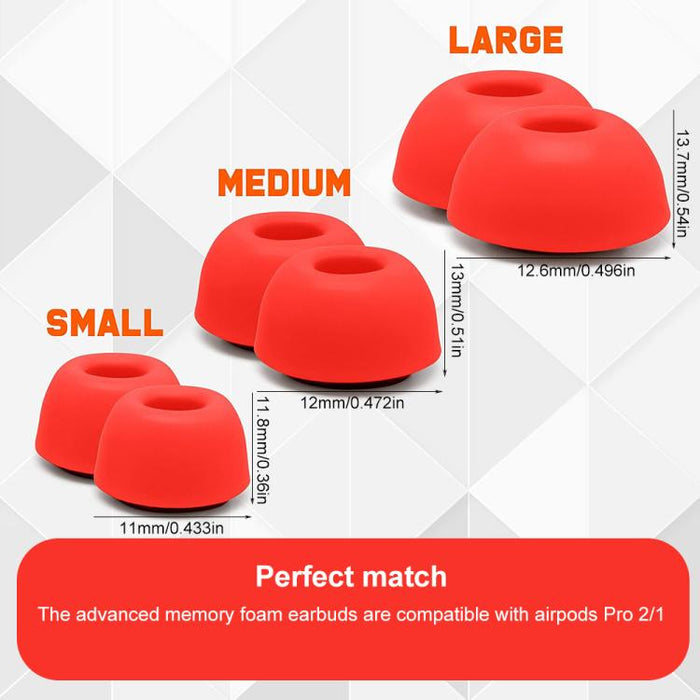Kit de 3 pares de almohadillas de espuma viscoelástica de repuesto XDcase, tamaños S/M/L, lápiz de limpieza de color aleatorio, For AirPods Pro 1 / 2
