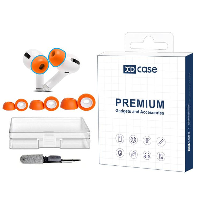 Kit de 3 pares de almohadillas de espuma viscoelástica de repuesto XDcase, tamaños S/M/L, lápiz de limpieza de color aleatorio, For AirPods Pro 1 / 2