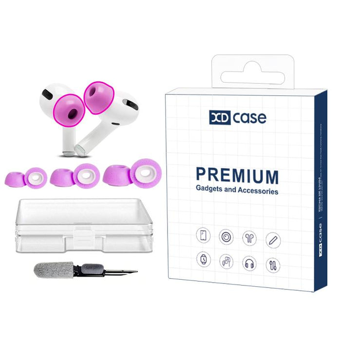 Kit de 3 pares de almohadillas de espuma viscoelástica de repuesto XDcase, tamaños S/M/L, lápiz de limpieza de color aleatorio, For AirPods Pro 1 / 2
