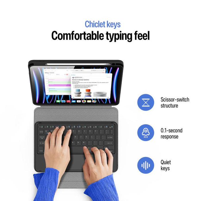 Funda para tablet de cuero vegano con teclado inalámbrico magnético DUX DUCIS Serie YK, For iPad Air 11 2026 / 2025 / 2024, For iPad Pro 11 2025 / 2024, For iPad 2025 / 2022