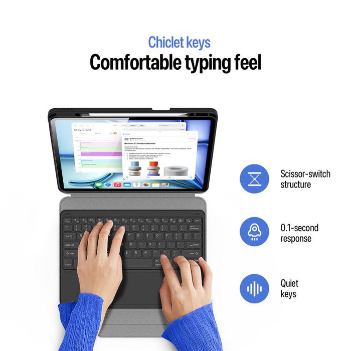 Funda para tablet de cuero vegano con teclado inalámbrico magnético DUX DUCIS Serie YK, For iPad Air 11 2026 / 2025 / 2024, For iPad Pro 11 2025 / 2024, For iPad 2025 / 2022