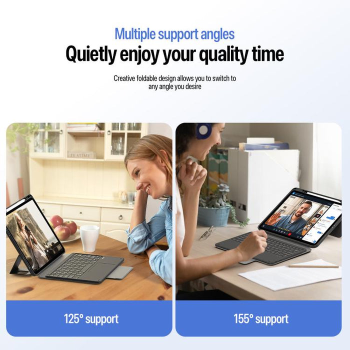 Funda para tablet de cuero vegano con teclado inalámbrico magnético DUX DUCIS Serie YK, For iPad Air 11 2026 / 2025 / 2024, For iPad Pro 11 2025 / 2024, For iPad 2025 / 2022