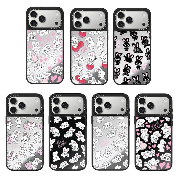 Funda magnética para teléfono con espejo y estampado de la serie Bunny, For iPhone 16 Pro Max, For iPhone 16 Pro, For iPhone 16 Plus, For iPhone 16, For iPhone 15 Pro Max, For iPhone 15 Pro, For iPhone 15 Plus, For iPhone 15