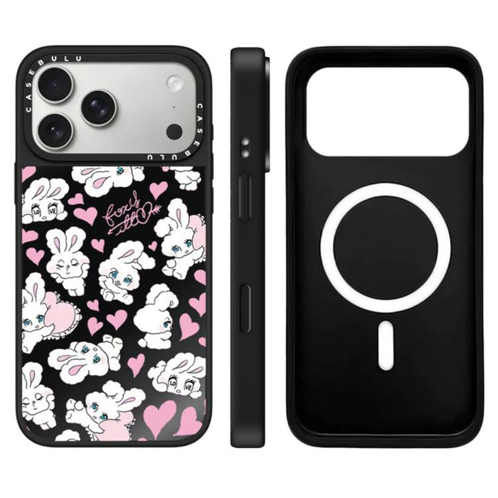 Funda magnética para teléfono con espejo y botón de control de cámara con estampado de la serie Bunny, For iPhone 17 Pro Max, For iPhone 17 Pro, For iPhone 17, For iPhone Air