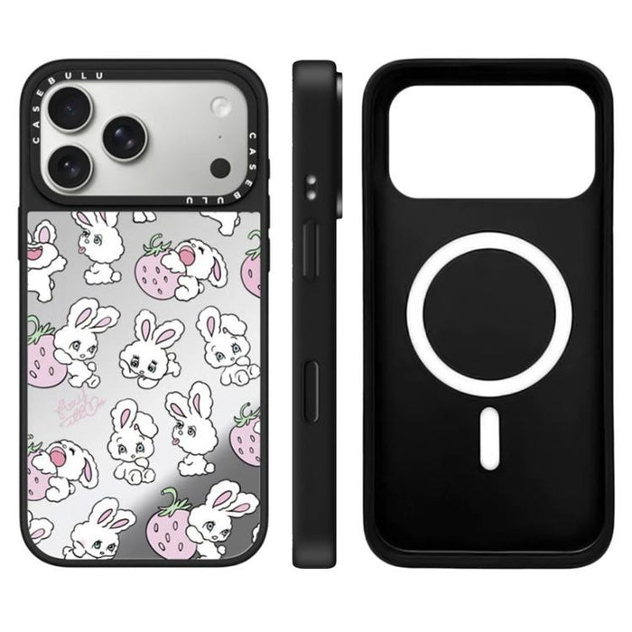 Funda magnética para teléfono con espejo y botón de control de cámara con estampado de la serie Bunny, For iPhone 17 Pro Max, For iPhone 17 Pro, For iPhone 17, For iPhone Air