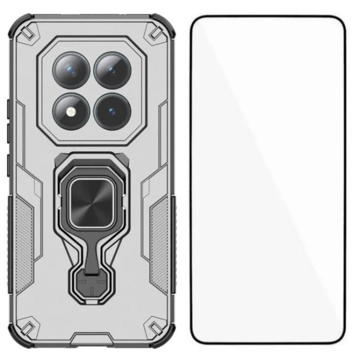 Funda metálica con soporte para teléfono WANLONFENG con protector de pantalla, For Redmi Turbo 5 Max / Poco X8 Pro Max, For Redmi Turbo 5 5G  / Poco X8 Pro 5G, For Redmi Note 15 Pro+ 5G Global 163.3mm, For Redmi Note 15 5G Global / Poco M8 5G          ...